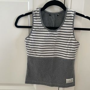 Caro Cuore Sport Grey White Striped Tank